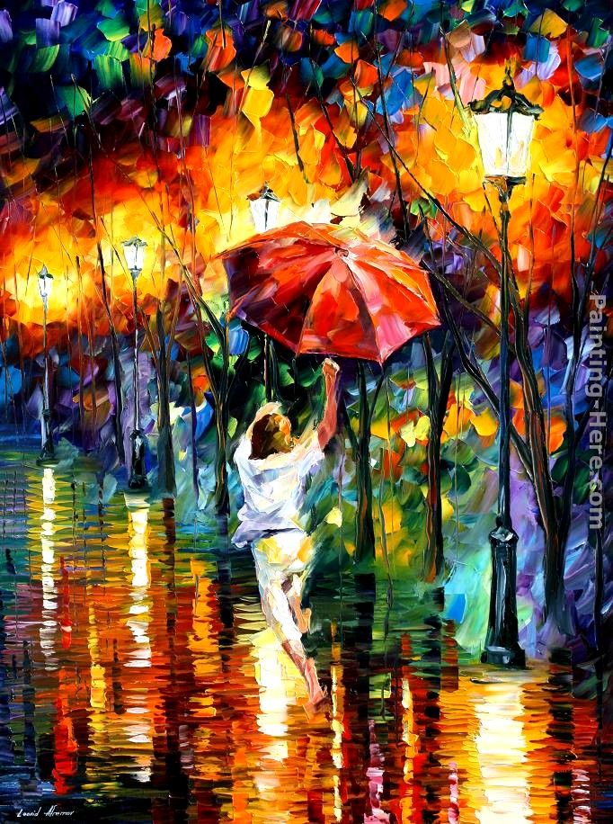 RED UMBRELLA painting - Leonid Afremov RED UMBRELLA art painting